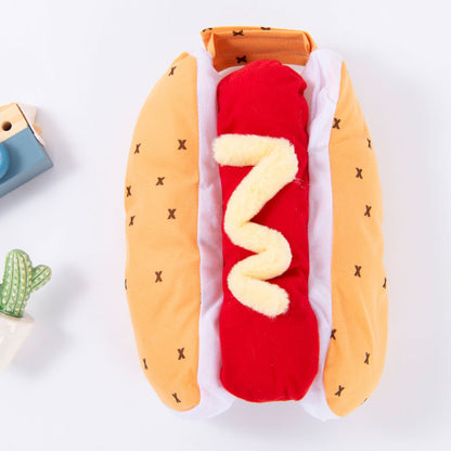 Pet clothes are funny take a knife transform into a pet dog Halloween pet